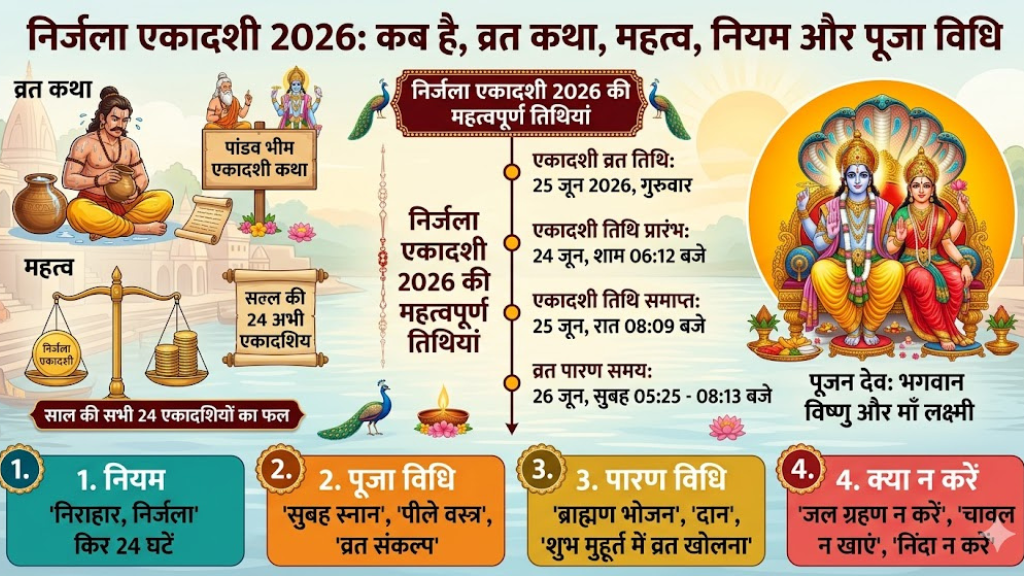 निर्जला एकादशी 2026 कब है? जानें व्रत कथा, महत्व, नियम और पूजा विधि