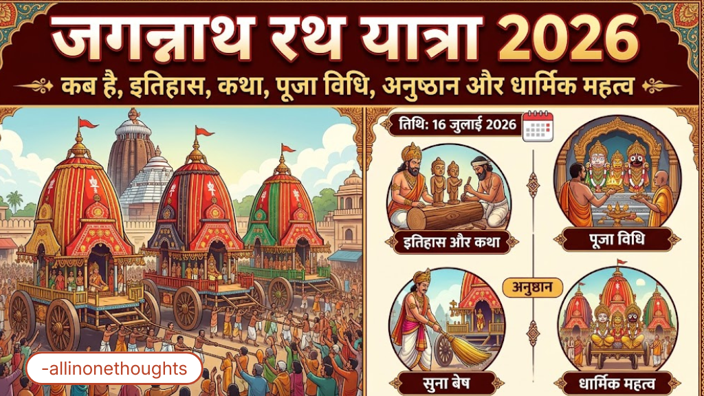 जगन्नाथ रथ यात्रा 2026: कब है, इतिहास, कथा, पूजा विधि, अनुष्ठान और धार्मिक महत्व