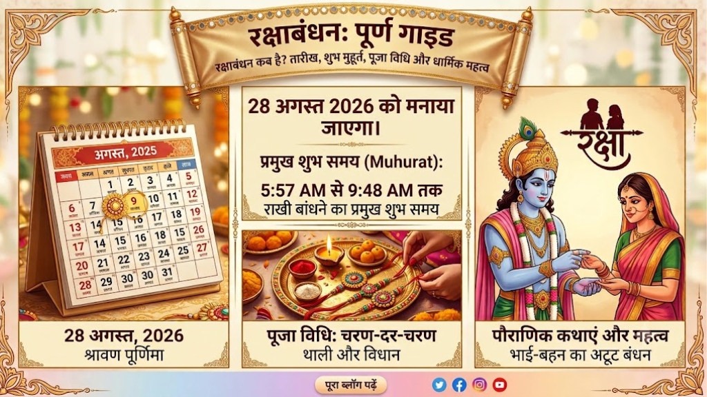 Raksha Bandhan 2026: रक्षाबंधन कब है? जानें तारीख, शुभ मुहूर्त, पूजा विधि और धार्मिक महत्व