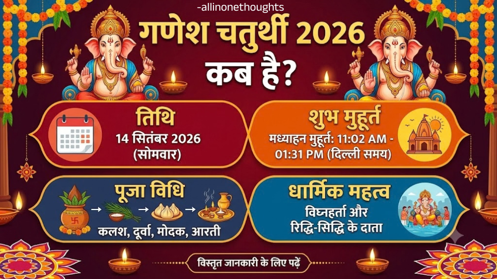 Vinayak chaturthi 2026 | गणेश चतुर्थी 2026 कब है? जानें तिथि, शुभ मुहूर्त, पूजा विधि और धार्मिक महत्व