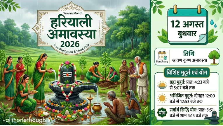 हरियाली अमावस्या 2026 तिथि और शुभ मुहूर्त (Hariyali Amavasya 2026 Date and Time)